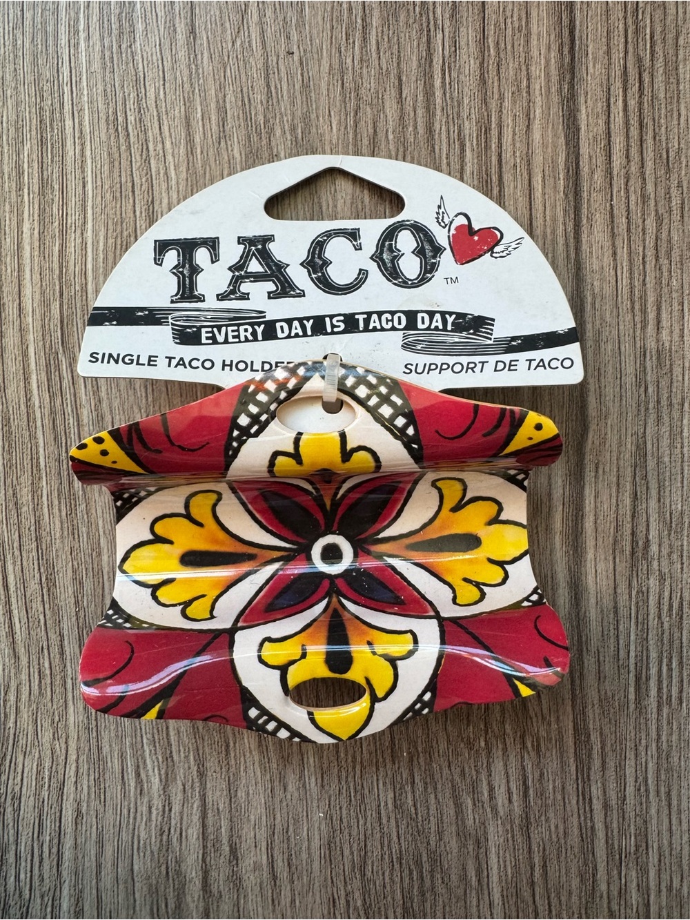 Prepara Single Taco Holder Melamine Talavera Tile Pattern Yellow NWT